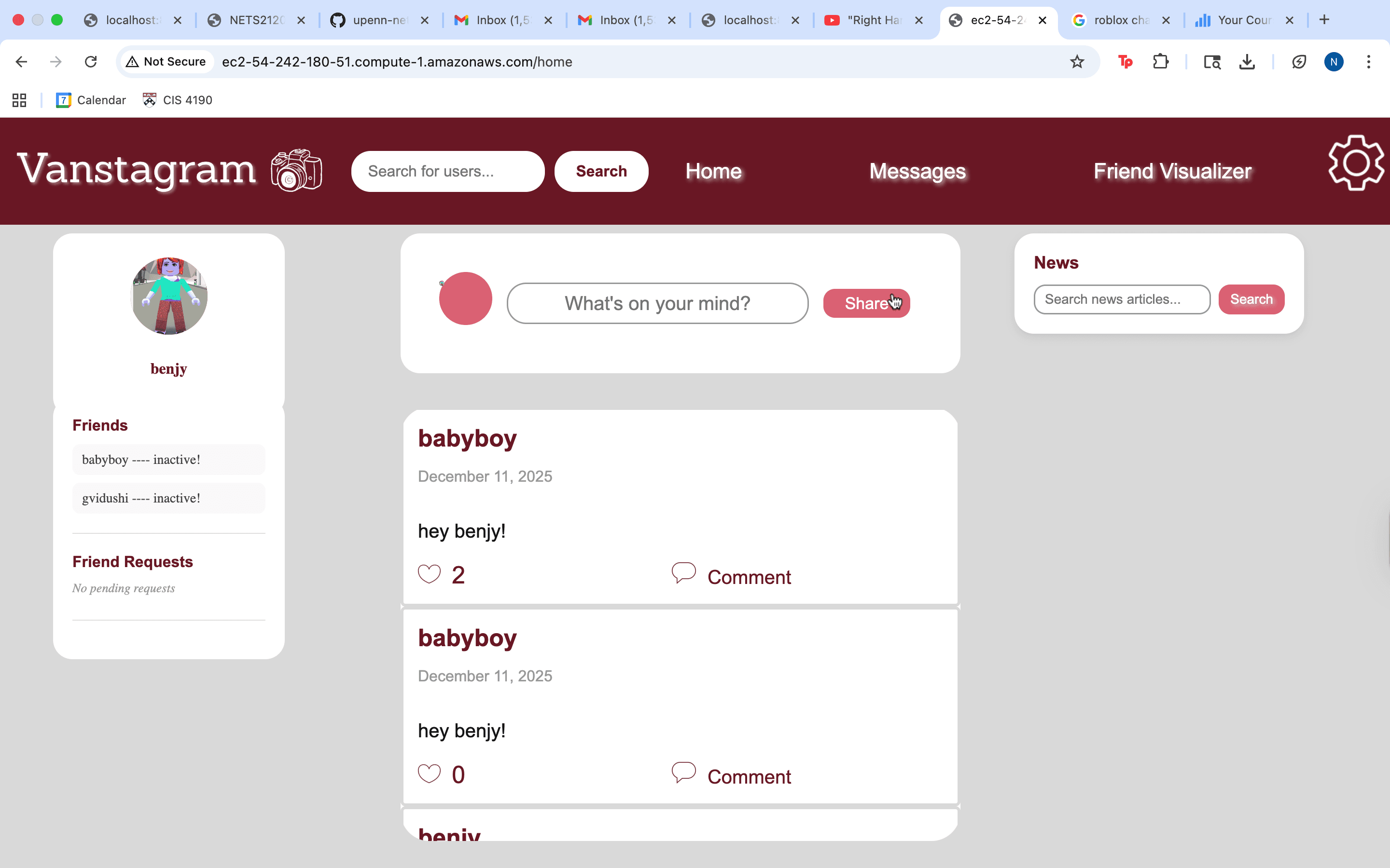 Vanstagram Home Page